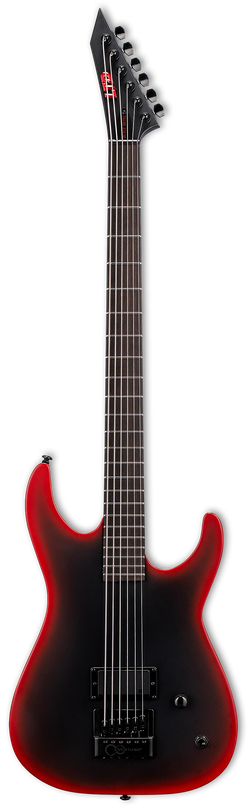 LTD M-6 Evertune 30 Black Metal, Black Red Burst Satin