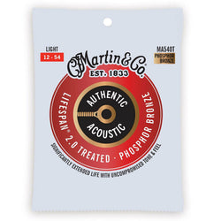 Martin Authentic Treated Acoustic Guitar Strings, Light, 12-54