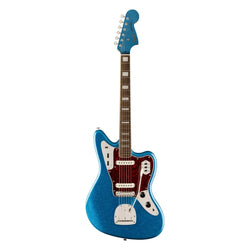 Squier FSR Classic Vibe '70s Jaguar, Laurel Fingerboard, Tortoiseshell Pickguard, Matching Headstock, Blue Sparkle