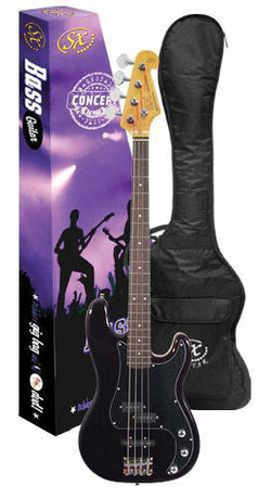SX Electric Bass Guitar + Gig Bag - Black