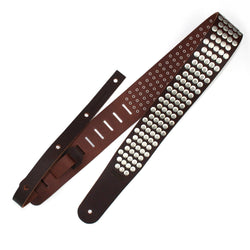 Richter Raw II Rivet Brown / Old Silver Guitar Strap #1321