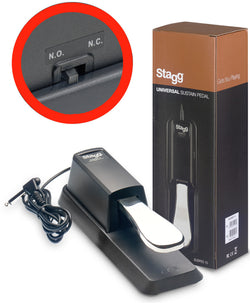 Stagg Universal sustain pedal for electronic piano or keyboard, with polarity switch
