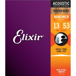 Elixir Acoustic Phosphor Bronze Nanoweb HD Light 13-53