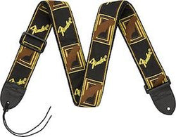 Fender 2in Monogrammed Strap, Black/Yellow/Brown