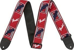 Fender 2in Monogrammed Strap, Red/White/Blue