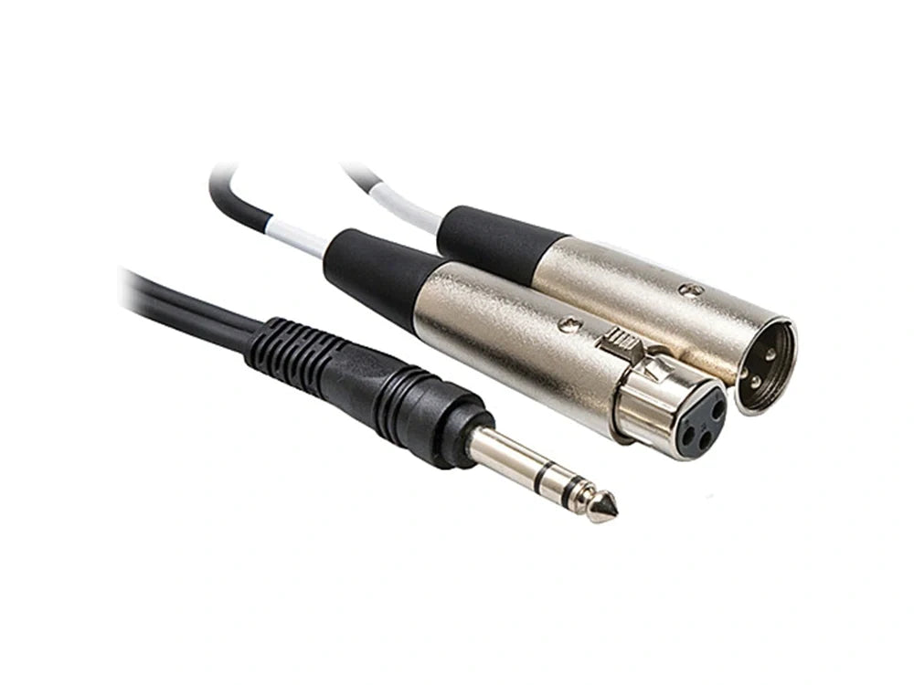 Hosa YPP-308 Y Cable, 1/4 in TRSF to Dual 1/4 in TRS