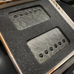 Bare Knuckle Pickups POLYMATH 6-String Calibrated Set - Black Covered - Etched - 50mm Spaced