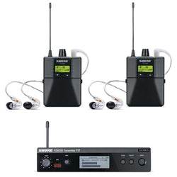 Shure PSM300 Twin Wireless IEM System; includes 2x P3RA Bodypacks & 2x SE215-CL (J10 - 584-608 MHz)