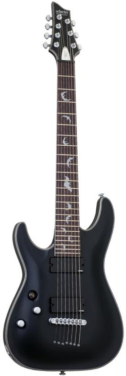Schecter Damien Platinum-7 Left Hand Satin Black Electric Guitar