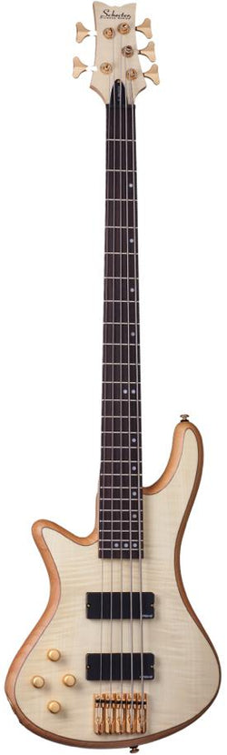 Schecter Stiletto Custom 5 Natural Satin Left Hand Bass Guitar