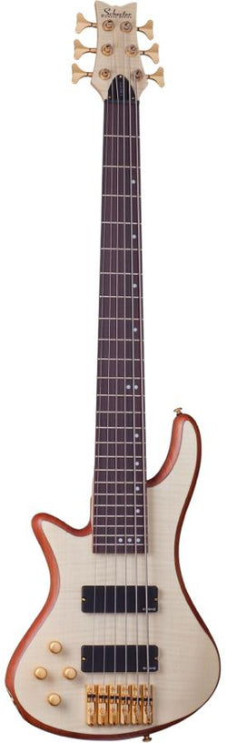 Schecter Stiletto Custom 6 Left Hand Bass Guitar – Natural Satin
