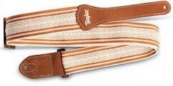 Taylor Academy Series Jacquard/leather strap, 2” white/brown