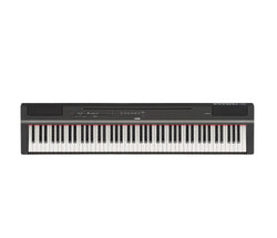 Yamaha P125 Digital Piano in black. 88 weighted keys